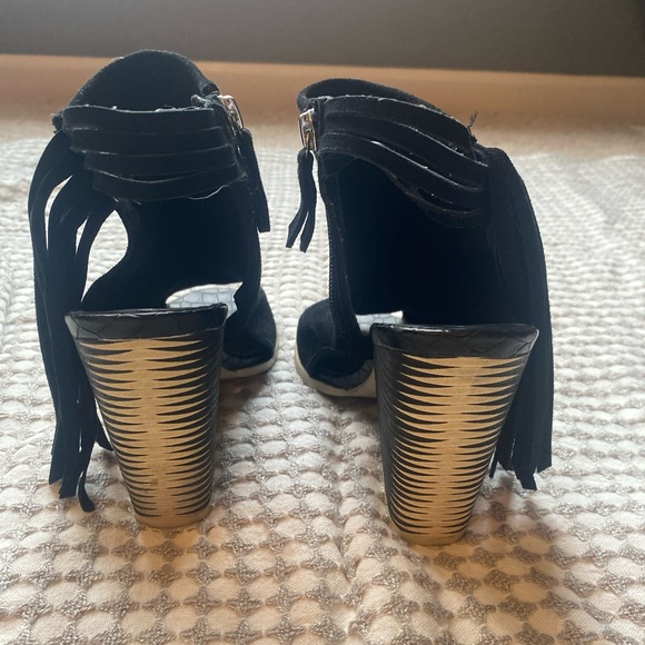 ALDO Black goat leather fringe bootie - Picture 3 of 5